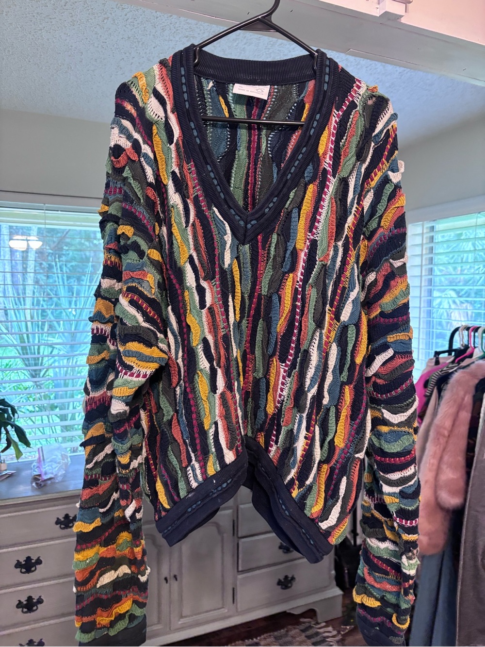 Authentic Vintage Coogi V-Neck Cable Knit  Sweater